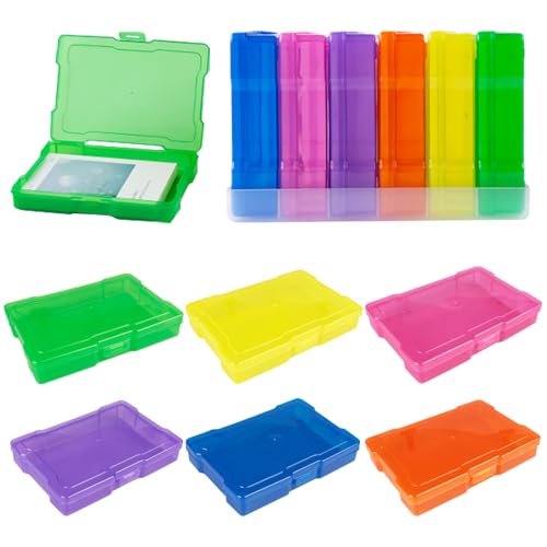 Fyfjur Fotobox mit 6 innere Fotohalter 16,8 x 11,6 x 2,3 cm, Fotobox Aufbewahrungsbox, Sortierboxen für Kleinteile für Fotos, Samen, Diamantgemälde, Kunsthandwerk, Karten (Farbe) von Fyfjur