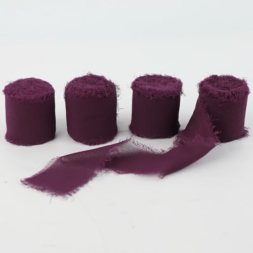 Fyfjur Schleifenband Rot 4 cm X 20 M, Geschenkband Satinband Stoffband Dekoration, Chiffonband Hochzeit Dekoband für BrautsträUße, Geschenkverpackung, Hochzeitseinladungen, DIY-Kunsthandwerk von Fyfjur