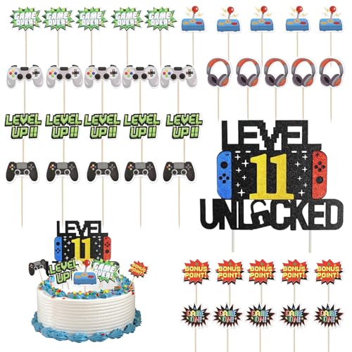 Fyfjur Videospiel Tortendeko Geburtstag, 41 Stück Geburtstagsdeko Gaming, Cupcake Muffin Deko, Spielkonsolen Thema Happy Birthday Tortendeko für Geburtstag Videospiel Party Fyfjur Videospiel Tortendeko Geburtstag, 41 Stück Geburtstagsdeko Gaming, Cupcake Muffin Deko, Spielkonsolen Thema Happy Birthday Tortendeko für Geburtstag Videospiel Party von Fyfjur