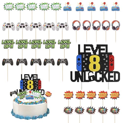 Fyfjur Videospiel Tortendeko Geburtstag, 41 Stück Geburtstagsdeko Gaming, Cupcake Muffin Deko, Spielkonsolen Thema Happy Birthday Tortendeko für Geburtstag Videospiel Party Fyfjur Videospiel Tortendeko Geburtstag, 41 Stück Geburtstagsdeko Gaming, Cupcake Muffin Deko, Spielkonsolen Thema Happy Birthday Tortendeko für Geburtstag Videospiel Party von Fyfjur