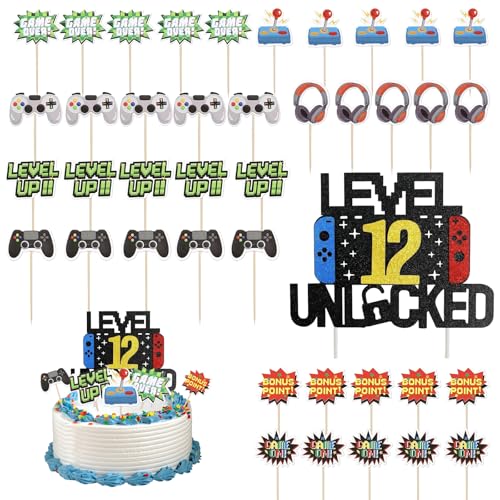 Fyfjur Videospiel Tortendeko Geburtstag, 41 Stück Geburtstagsdeko Gaming, Cupcake Muffin Deko, Spielkonsolen Thema Happy Birthday Tortendeko für Geburtstag Videospiel Party Fyfjur Videospiel Tortendeko Geburtstag, 41 Stück Geburtstagsdeko Gaming, Cupcake Muffin Deko, Spielkonsolen Thema Happy Birthday Tortendeko für Geburtstag Videospiel Party von Fyfjur
