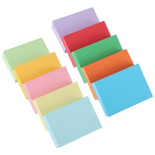 600 Blätter Moderationskarten, A8 Karteikarten Blanko 150g/m² Papier Karten Lernkarten Index Cards für Vokabel Lernen Erinnerung Präsentation (10 Farben) von Fyguard