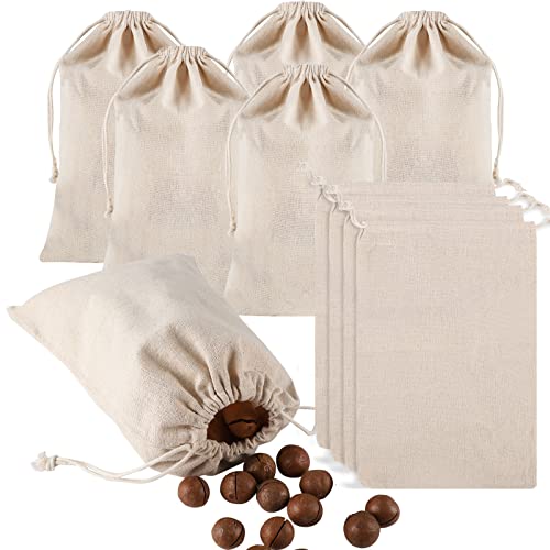 Fyguard 10 Stück Jutesäckchen, 19 x 29cm Baumwollsäckchen Jutebeutel Klein Stoffbeutel zum Bemalen Leinensäckchen Säckchen zum Befüllen Ramadan Ostern Kindergeburtstag von Fyguard