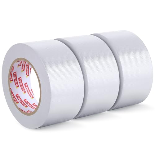 Fyguard 3 Rolle Panzertape Weiß, 48mm x 54m Panzerband 210μ Wasserdichtes Gewebeband Weißes Klebeband Universell für Reparaturen Befestigung Bündelung, Innen- und Außenbereich (18 m/Rolle) von Fyguard