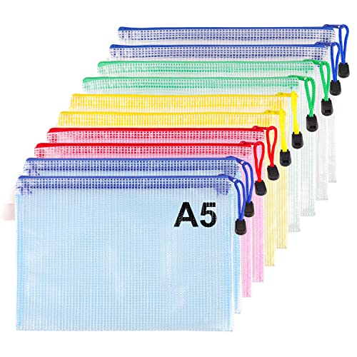 Fyihoxi 10 Stück Dokumententasche A5, Zipper Beutel, Mesh Kunststoff Reißverschlusstasche, Zipper Taschen, Reißverschlussbeutel A5für Schulbürobedarf Kosmetik Reisezubehör Fyihoxi 10 Stück Dokumententasche A5, Zipper Beutel, Mesh Kunststoff Reißverschlusstasche, Zipper Taschen, Reißverschlussbeutel A5für Schulbürobedarf Kosmetik Reisezubehör von Fyihoxi