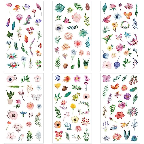 Fyihoxi 18 Blatt Sticker Blumen, Blumen Aufkleber, Rub On Sticker Transfer, Scrapbook Sticker Blumen Transparent für DIY Basteln Scrapbook Album Tagebuch Journal Laptop Handy Fyihoxi 18 Blatt Sticker Blumen, Blumen Aufkleber, Rub On Sticker Transfer, Scrapbook Sticker Blumen Transparent für DIY Basteln Scrapbook Album Tagebuch Journal Laptop Handy von Fyihoxi