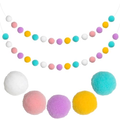 Fyihoxi 2 Stück Bunte Filzkugeln Girlanden,2.5m Filz Ball Girlande mit 60 Pompoms,Bunte Pom Pom Girlande,Filz Kugel Girlanden,Bunte Filzkugelgirlande für Wand Party Dekor Christbaum Schmuck Fyihoxi 2 Stück Bunte Filzkugeln Girlanden,2.5m Filz Ball Girlande mit 60 Pompoms,Bunte Pom Pom Girlande,Filz Kugel Girlanden,Bunte Filzkugelgirlande für Wand Party Dekor Christbaum Schmuck von Fyihoxi