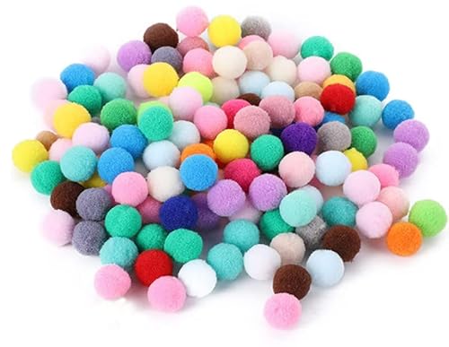 Fyihoxi 200 Stück Pompons zum Basteln,2cm Pom Poms,Pompons Bunt,Mini Pompons zum Basteln,Pompons Deko,Bunte Plüschbälle,Pom Pom Crafts,Pompons Bälle Bunt Für Kinder Für Lustige DIY Kreative Handwerk von Fyihoxi