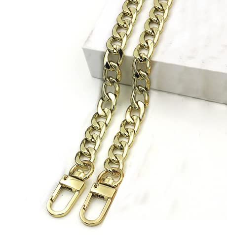 Fymlok Taschenkette,Taschen Kette 1 stücke stahlbeutelketten 9mm DIY. Abnehmbare Ersatz Geldbörse, Taschengürtel Riemen Riemen for Handtaschen Griff Zubehör Schulter Crossbody(Light Gold,120) von Fymlok