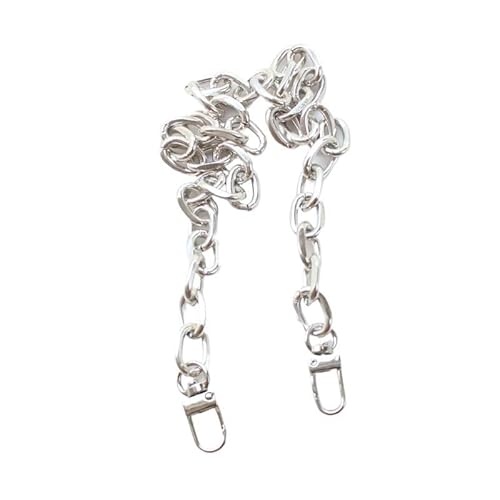 Fymlok Taschenkette,Taschen Kette 2 STK Taschenketten Umhängetaschengurt Aluminiumkette for Taschen Handtaschengriffe Silber Golden DIY Taschenzubehör(Silver,30cm) von Fymlok