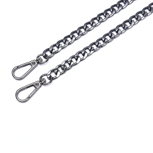 Fymlok Taschenkette,Taschen Kette 2PCS Metall Aluminium Tasche Kette Ersatz Teile Zubehör for Schulter Handtasche DIY Abnehmbare Träger(Black) von Fymlok