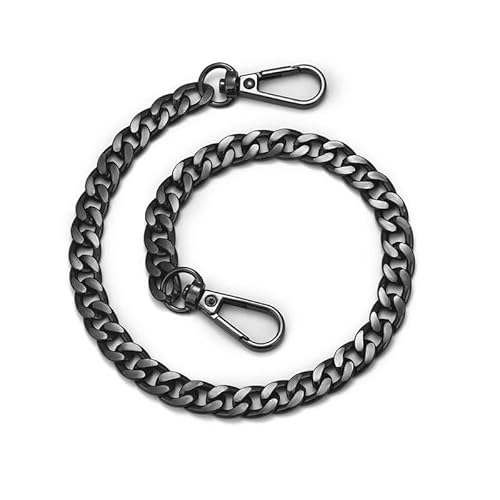 Fymlok Taschenkette,Taschen Kette 2PCS Tasche Zubehör Kette Handtasche Zubehör Aluminium Kette Riemen Schulter Tasche Strap(BLACK-40cm) von Fymlok
