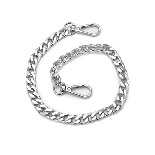 Fymlok Taschenkette,Taschen Kette 2PCS Tasche Zubehör Kette Handtasche Zubehör Aluminium Kette Riemen Schulter Tasche Strap(WHITE-40cm) von Fymlok