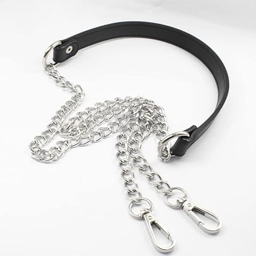 Fymlok Taschenkette,Taschen Kette DIY 6. 0cm-160cm Ersatz-Umhängetasche Strap Black Pu. Ledergriff Metallketten(Silver,100) von Fymlok