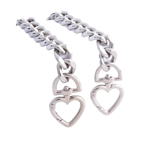 Fymlok Taschenkette,Taschen Kette Herzförmige Geldbörsen-Verlängerungskette for Metallhandtaschen, Ersatz-Geldbörsenkettengurt, Schultergurt, DIY(Silver) von Fymlok