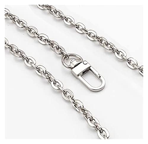 Fymlok Taschenkette,Taschen Kette Licht o Form Kupferbeutelkette - 6mm Metall Ersatz Geldbörse Kette Schulter Crossbody Bag Strap, kleine Handtasche Griff(Silver,40cm) von Fymlok