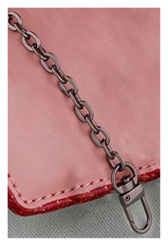 Fymlok Taschenkette,Taschen Kette Taschenkette - 7mm Metall Ersatz Geldbörse Kette Schulter Crossbody Bag Strap for Cluth, Kleine Handtasche Griff DIY. Mode(Gun Black,120) von Fymlok