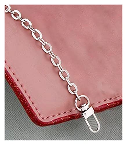 Fymlok Taschenkette,Taschen Kette Taschenkette - 7mm Metall Ersatz Geldbörse Kette Schulter Crossbody Bag Strap for Cluth, Kleine Handtasche Griff DIY. Mode(Silver,7 3/8) von Fymlok