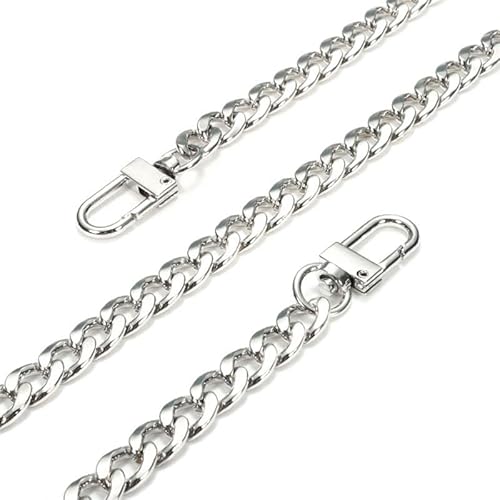 Taschenkette,Taschen Kette Taschen Teile Zubehör Taschen Ketten Gold Gürtel Hardware Handtasche Zubehör Metalllegierung Bag Kettengurt for Frauen Taschen Gürtel Riemen(Silver,7 3/8) von Fymlok