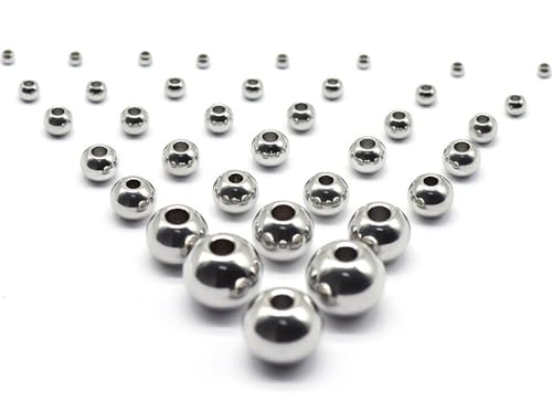 100 Stück 3 mm Abstandshalter-Perlen, rund, glatt, lose Kugelperlen für Schmuckherstellung, DIY, Armband, Handwerk, Silber 100 Stück 3 mm Abstandshalter-Perlen, rund, glatt, lose Kugelperlen für Schmuckherstellung, DIY, Armband, Handwerk, Silber von Fyrcomft
