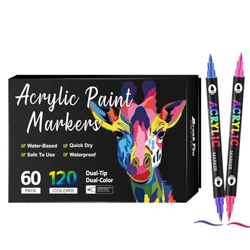 Fyrdyn Acrylmarker - Doppelspitze Stoffmalstifte - Schnell Trocknende Permanent Marker Für Kinder Erwachsene Fyrdyn Acrylmarker - Doppelspitze Stoffmalstifte - Schnell Trocknende Permanent Marker Für Kinder Erwachsene von Fyrdyn