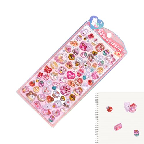 Fyrdyn Niedliche Wasserflasche Sticker, 3D Deko Aufkleber, Harz Kristall Texture Niedliche Deko Für Kinder Erwachsene Kindergarten Lehrer Schüler Basteln von Fyrdyn