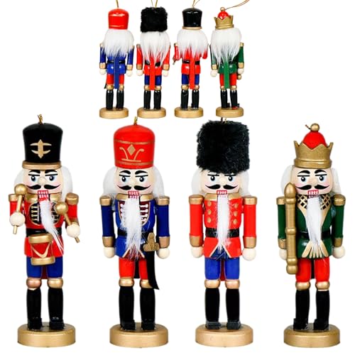 Fyrdyn Nussknacker Deko | Holz Nussknacker Soldat | 4-teilig Holzfiguren Schmuck für Christbaum Kaminsims Tischdekoration Bücherregal Wanddekoration Fyrdyn Nussknacker Deko | Holz Nussknacker Soldat | 4-teilig Holzfiguren Schmuck für Christbaum Kaminsims Tischdekoration Bücherregal Wanddekoration von Fyrdyn
