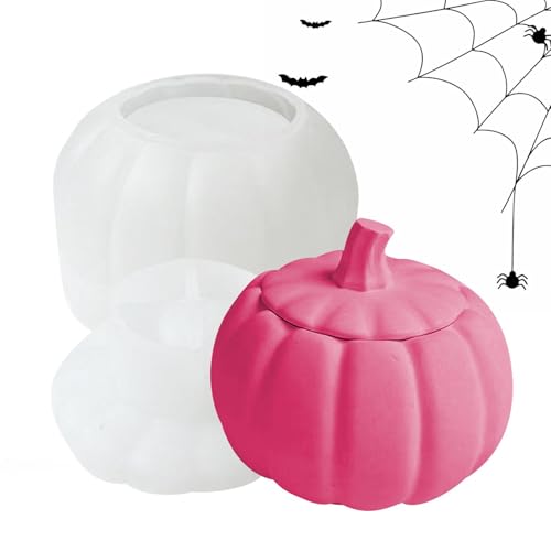 Kürbis Silikonform Gießform Kürbis Kerzenhalter Mit Deckel | Halloween Silikon Gießform Epoxidharz | Vorratsdosen Silikonform Resin Forme Für Halloween Kerzenhalter Schmuck von Fyrdyn