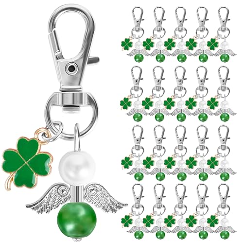 Fyshird 20 Stück Schutzengel Schlüsselanhänger Grün mit Kleeblatt Anhänger Glücksbringer Abschiedsgeschenk Gastgeschenk für Taufe Hochzeit Geburtstag Kommunion Konfirmation Fyshird 20 Stück Schutzengel Schlüsselanhänger Grün mit Kleeblatt Anhänger Glücksbringer Abschiedsgeschenk Gastgeschenk für Taufe Hochzeit Geburtstag Kommunion Konfirmation von Fyshird