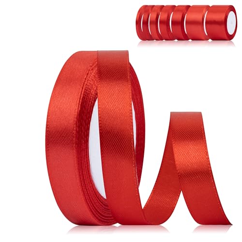Fyshird Geschenkband Rot 15mm x 22m Schleifenband Hochzeit Satinband Rot Polyester Bänder zum Basteln Dekoband für Geburtstag DIY Geschenkverpackung Weihnachten Fyshird Geschenkband Rot 15mm x 22m Schleifenband Hochzeit Satinband Rot Polyester Bänder zum Basteln Dekoband für Geburtstag DIY Geschenkverpackung Weihnachten von Fyshird