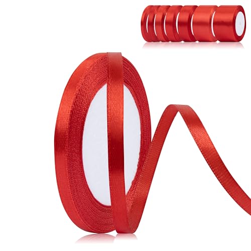 Fyshird Geschenkband Rot 6mm x 22m Satinband Hochzeit Schleifenband Rot Polyester Bänder zum Basteln Dekoband für Geburtstag DIY Geschenkverpackung Weihnachten Fyshird Geschenkband Rot 6mm x 22m Satinband Hochzeit Schleifenband Rot Polyester Bänder zum Basteln Dekoband für Geburtstag DIY Geschenkverpackung Weihnachten von Fyshird