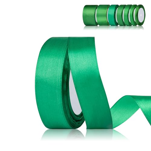 Fyshird Satinband Grün 25mm x 22m Geschenkband Breit Schleifenband Hochzeit Polyester Bänder zum Basteln Dekoband für Luftballons Geburtstag DIY Fyshird Satinband Grün 25mm x 22m Geschenkband Breit Schleifenband Hochzeit Polyester Bänder zum Basteln Dekoband für Luftballons Geburtstag DIY von Fyshird