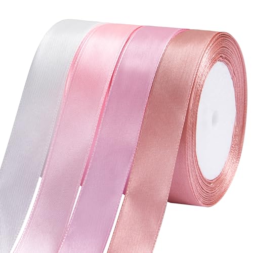 Fyshird Satinband Rosa 20mm x 22m Geschenkband Breit Schleifenband Hochzeit Polyester Bänder zum Basteln Dekoband für Geburtstag DIY Luftballons Geschenkverpackung(Rosa Serie) von Fyshird