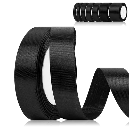 Fyshird Satinband Schwarz 20mm x 22m Geschenkband Breit Schleifenband Hochzeit Polyester Bänder zum Basteln Dekoband Schwarz für Geschenkverpackung Geburtstag DIY Fyshird Satinband Schwarz 20mm x 22m Geschenkband Breit Schleifenband Hochzeit Polyester Bänder zum Basteln Dekoband Schwarz für Geschenkverpackung Geburtstag DIY von Fyshird