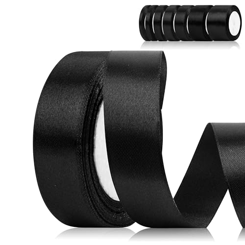 Fyshird Satinband Schwarz 25mm x 22m Geschenkband Breit Schleifenband Hochzeit Polyester Bänder zum Basteln Dekoband Schwarz für Geschenkverpackung Geburtstag DIY Fyshird Satinband Schwarz 25mm x 22m Geschenkband Breit Schleifenband Hochzeit Polyester Bänder zum Basteln Dekoband Schwarz für Geschenkverpackung Geburtstag DIY von Fyshird