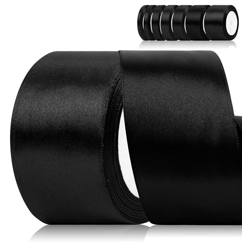 Fyshird Satinband Schwarz 50mm x 22m Geschenkband Breit Schleifenband Hochzeit Polyester Bänder zum Basteln Dekoband Schwarz für Luftballons Geschenkverpackung Geburtstag DIY Fyshird Satinband Schwarz 50mm x 22m Geschenkband Breit Schleifenband Hochzeit Polyester Bänder zum Basteln Dekoband Schwarz für Luftballons Geschenkverpackung Geburtstag DIY von Fyshird
