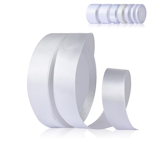 Fyshird Satinband Weiß 20mm x 22m Geschenkband Breit Schleifenband Hochzeit Polyester Bänder zum Basteln Dekoband Weiß für Luftballons Geschenkverpackung Geburtstag DIY Fyshird Satinband Weiß 20mm x 22m Geschenkband Breit Schleifenband Hochzeit Polyester Bänder zum Basteln Dekoband Weiß für Luftballons Geschenkverpackung Geburtstag DIY von Fyshird
