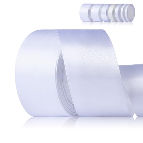 Fyshird Satinband Weiß 50mm x 22m Geschenkband Breit Schleifenband Hochzeit Polyester Bänder zum Basteln Dekoband Weiß für Luftballons Geschenkverpackung Geburtstag DIY Fyshird Satinband Weiß 50mm x 22m Geschenkband Breit Schleifenband Hochzeit Polyester Bänder zum Basteln Dekoband Weiß für Luftballons Geschenkverpackung Geburtstag DIY von Fyshird