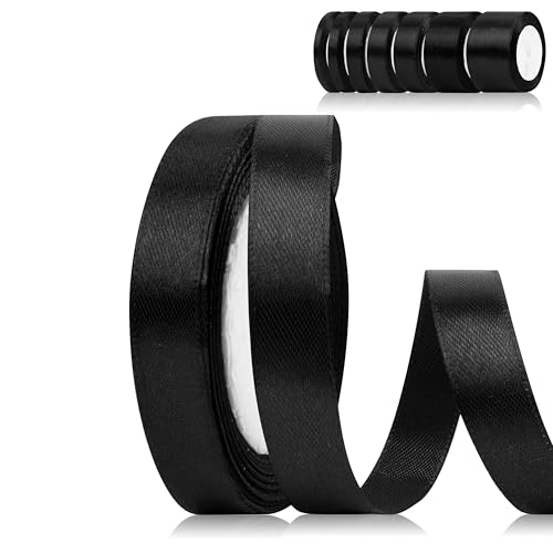 Fyshird Schleifenband Schwarz 15mm x 22m Geschenkband Hochzeit Satinband Polyester Bänder zum Basteln Dekoband Schwarz für Luftballons Geschenkverpackung Geburtstag DIY Fyshird Schleifenband Schwarz 15mm x 22m Geschenkband Hochzeit Satinband Polyester Bänder zum Basteln Dekoband Schwarz für Luftballons Geschenkverpackung Geburtstag DIY von Fyshird