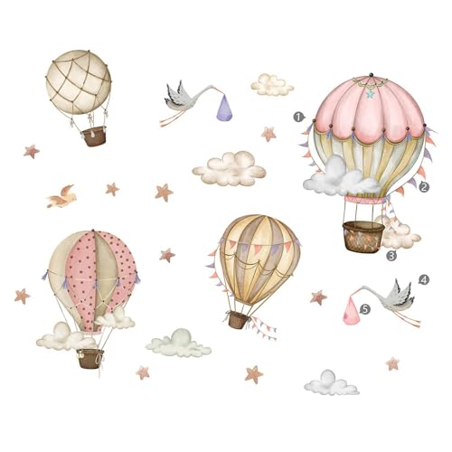 FytStycale 2 Stück Heißluftballon-Wandaufkleber, Kunstwand-Wanddekoration für Wohnzimmer FytStycale 2 Stück Heißluftballon-Wandaufkleber, Kunstwand-Wanddekoration für Wohnzimmer von FytStycale