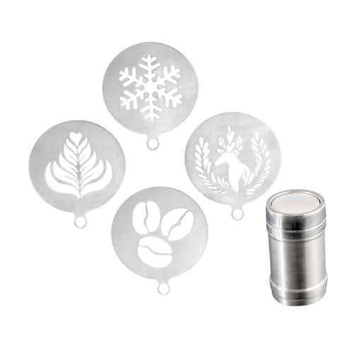 FytStycale Latte Art Schablonen für Kaffee Dekorationswerkzeuge, Set für Cappuccino Und Kuchen, 1 Glas von FytStycale