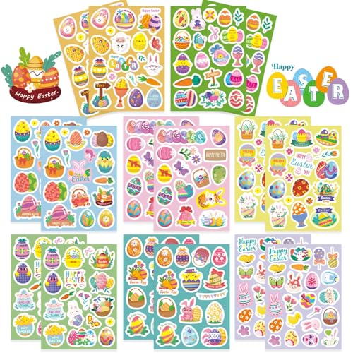 Fyvadio Osteraufkleber, 284 Stück, niedliche Osterei, Hase, Karottenaufkleber für Geschenk, Urlaub, Sammelalbum, DIY, Telefontagebuch, Partybedarf, Klassenzimmer Belohnung Fyvadio Osteraufkleber, 284 Stück, niedliche Osterei, Hase, Karottenaufkleber für Geschenk, Urlaub, Sammelalbum, DIY, Telefontagebuch, Partybedarf, Klassenzimmer Belohnung von Fyvadio