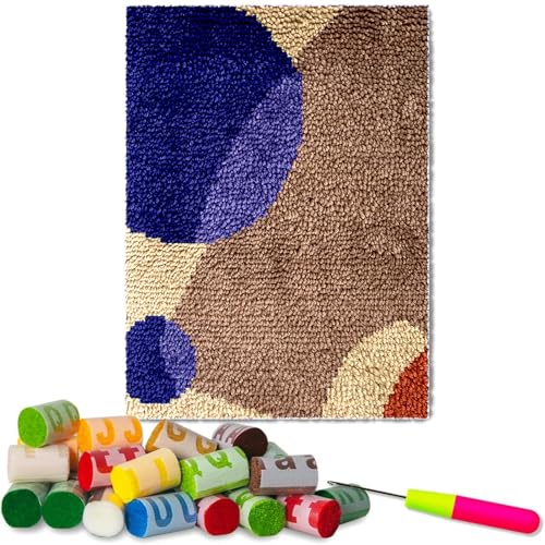 Fzamudng 38 x 52 cm Knüpfset Latch Hook Kit, Knüpfhaken Set mit Vordruck, Teppich Tapisserie Latch Hook Kit, 3D Knüpfteppich Zum Selber knüpfen, Selbst Teppich für Kinder und Erwachsene von Fzamudng