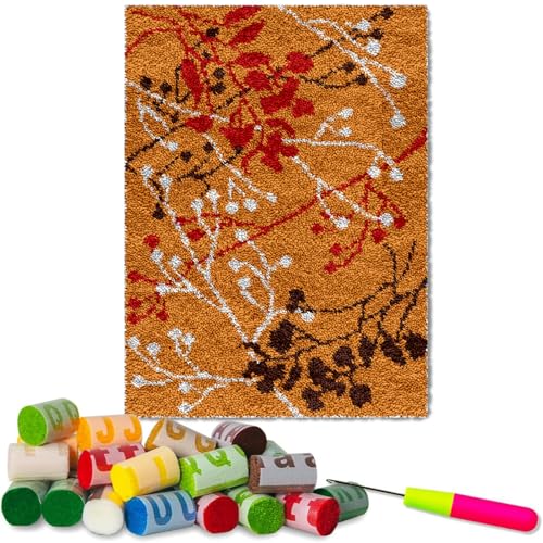 Knüpfteppich Set Zum Selber Knüpfen für Erwachsene - Kreuzstich Stickerei DIY Set - Teppich DIY-Knüpfhaken-Sets Fußabtreter 130 x 150 cm von Fzamudng