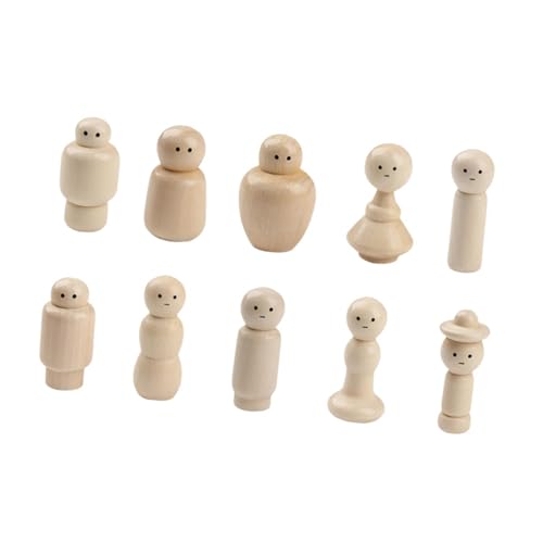 Fzaqwen 10Pcs Holz Peg Puppen Mini Puppen Unfinished Peg Menschen für Jungen Mädchen Kleinkinder Kinder Fzaqwen 10Pcs Holz Peg Puppen Mini Puppen Unfinished Peg Menschen für Jungen Mädchen Kleinkinder Kinder von Fzaqwen