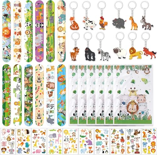 Fzyisw 54 Stück Dschungel Safari Mitgebsel Kindergeburtstag Gastgeschenke, 12 Tiere Bleistifte, 12 Schnapparmband, 10 Tier Kindertattoos, Geschenktüten und Einladungskarten für Jungen und Mädchen Fzyisw 54 Stück Dschungel Safari Mitgebsel Kindergeburtstag Gastgeschenke, 12 Tiere Bleistifte, 12 Schnapparmband, 10 Tier Kindertattoos, Geschenktüten und Einladungskarten für Jungen und Mädchen von Fzyisw