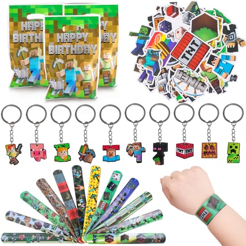 Fzyisw 82 Stück Miner Videospiel Party Mitgebsel 10 Spiel Schlüsselanhänger + 12 Spiel Armband + 50 Spiel Sticker + 10 Spiel Partytüten, Gamer Party Mitgebsel Kindergeburtstag für Kinder Fzyisw 82 Stück Miner Videospiel Party Mitgebsel 10 Spiel Schlüsselanhänger + 12 Spiel Armband + 50 Spiel Sticker + 10 Spiel Partytüten, Gamer Party Mitgebsel Kindergeburtstag für Kinder von Fzyisw