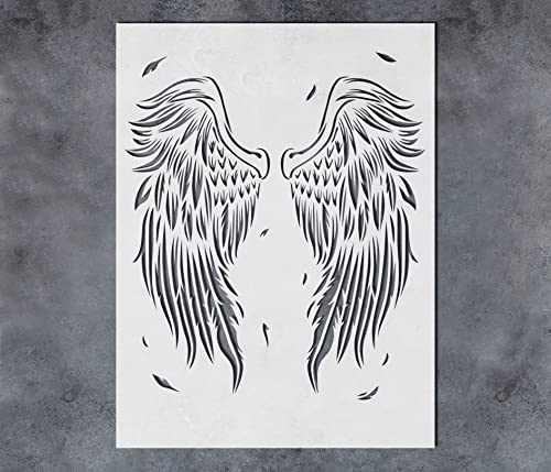 GSS Designs Engelsflügel-Schablonen zum Malen an Wänden, Leinwand, Holzhandwerk, wiederverwendbar, groß, große Wandschablonen zum Malen, 30,5 x 40,6 cm von G GSS Designs