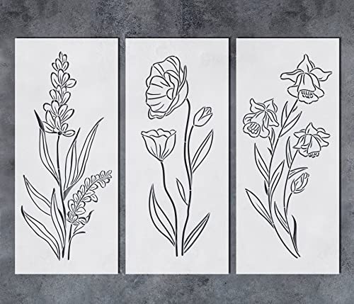 GSS Designs Hohe Wildblumenschablonen zum Malen Große Blume 17,8 x 40,6 cm Blumen Schablone Bouquet Malerei Schablonen für Holz Wand Leinwand GSS Designs Hohe Wildblumenschablonen zum Malen Große Blume 17,8 x 40,6 cm Blumen Schablone Bouquet Malerei Schablonen für Holz Wand Leinwand von G GSS Designs