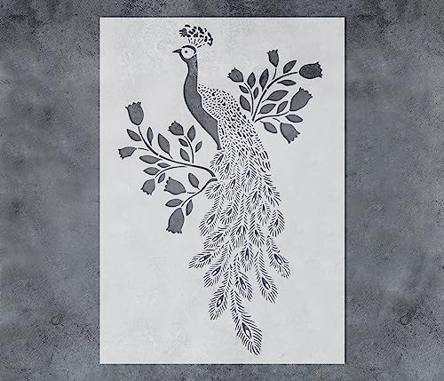 GSS Designs Pfauenschablonen, 30,5 x 40,6 cm, wiederverwendbar, großer Pfau auf Baum, Schablonen zum Malen auf Holz, Wand, Leinwand, Stoff, Möbelhandwerk, Pfauenfeder-Schablonen GSS Designs Pfauenschablonen, 30,5 x 40,6 cm, wiederverwendbar, großer Pfau auf Baum, Schablonen zum Malen auf Holz, Wand, Leinwand, Stoff, Möbelhandwerk, Pfauenfeder-Schablonen von G GSS Designs